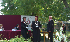 Zľava: Prof. Dr. Ailer Piroska, Prof. Dr. Karoly Belina, Dr. h. c. prof. dr. Ing. Oliver Moravčík